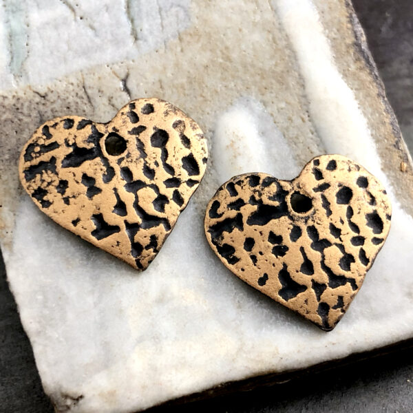 Bronze Finish OOAK Hearts