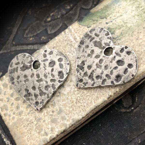 Small Textured Heart Charms
