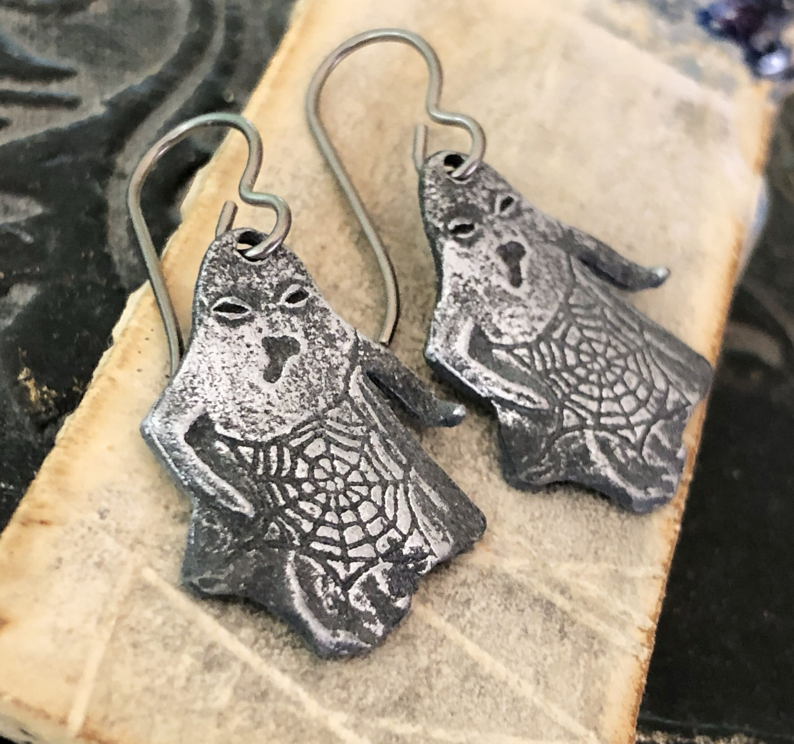 OOAK Ghost Earrings - Image 3